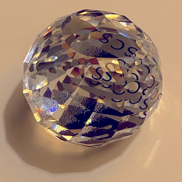 SWAROVSKI CRYSTAL Vintage Swarovski Prism Paperweight w/ black Swan SCS logo - Picture 3 of 12